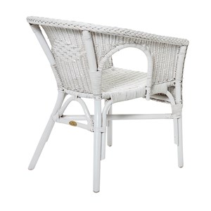 Lot de 2 fauteuils chris blanc en osier