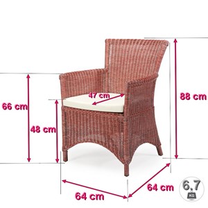 Fauteuil rosas rouge en osier fitrit