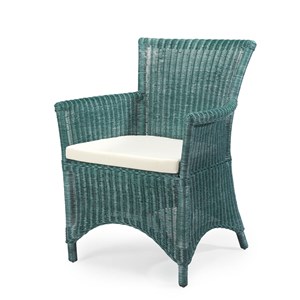 Fauteuil rosas vert en osier fitrit