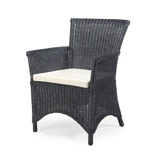 Fauteuil rosas noir en osier fitrit