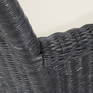 Fauteuil rosas noir en osier fitrit
