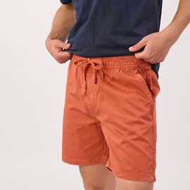 Short en coton rouge brique