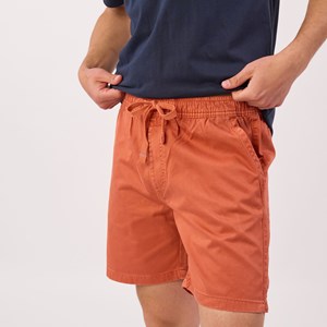 Short en coton rouge brique S