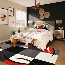 Tapis salon 240x340 rouge