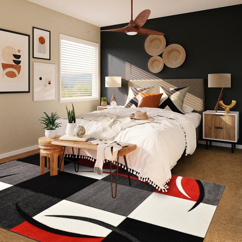 Tapis salon 240x340 rouge