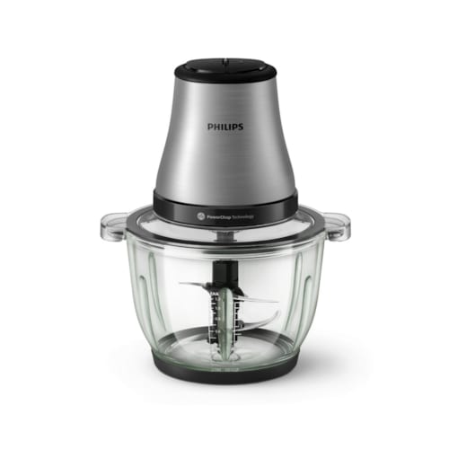 Philips - Mini hachoir bol verre 2l 500w silver philips hr1503 00