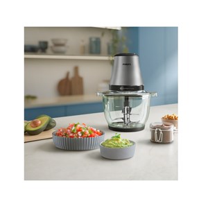 Mini hachoir bol verre 2l 500w silver
