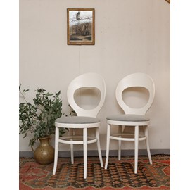 Paire de chaises blanche en bois n°1116