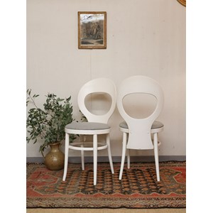 Paire de chaises blanche en bois n°1116