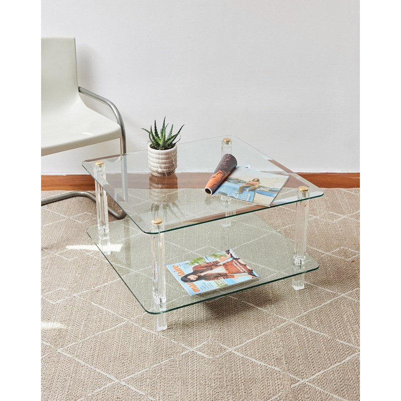 Table basse en verre hollywood regency n°927