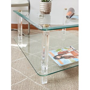 Table basse en verre hollywood regency n°927