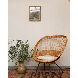Fauteuil en rotin vintage n°855