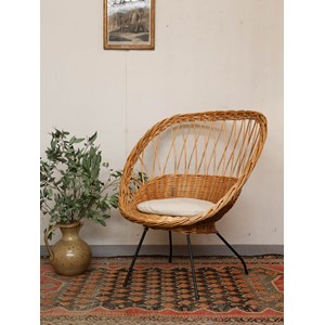 Fauteuil en rotin vintage n°855