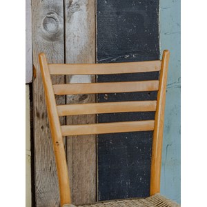 Paire de chaises en bois et beige à paillettes n°1158