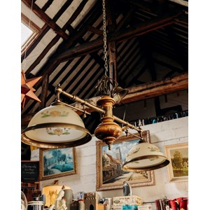 Suspension billard en bois et verre n°264