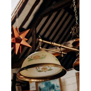 Suspension billard en bois et verre n°264