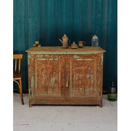 Buffet en bois patiné vert d'eau n°1484