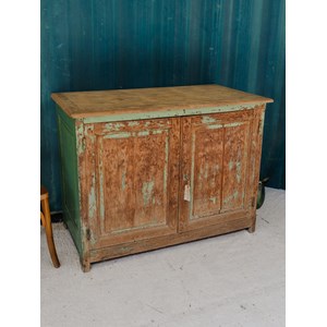 Buffet en bois patiné vert d'eau n°1484