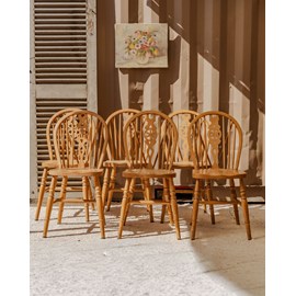 Lot de 6 chaises windsor wheelback n°1156