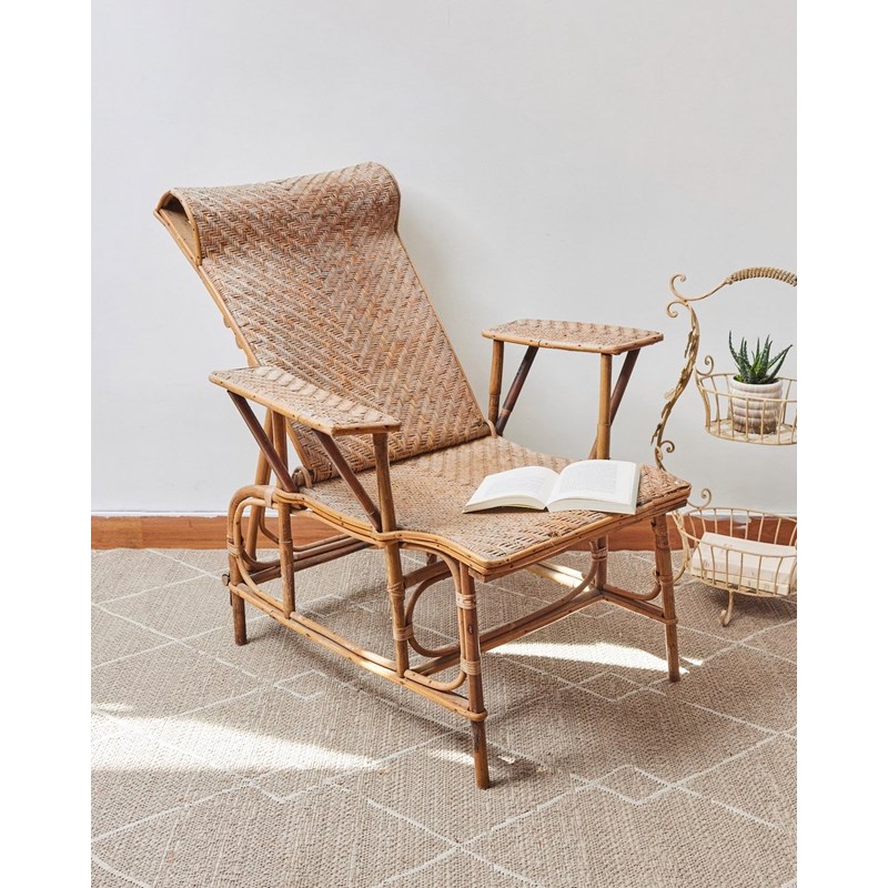 Claudine, la chaise longue en rotin n°12
