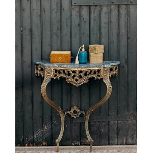Console en marbre vert et bronze n°1296
