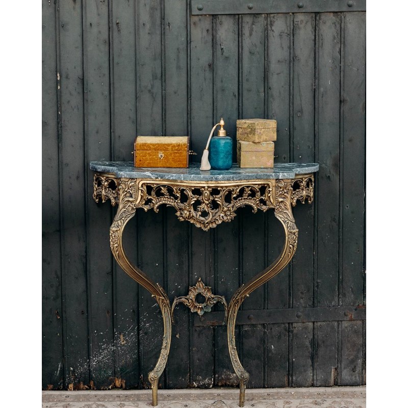 Debongout - Console en marbre vert et bronze n°1296