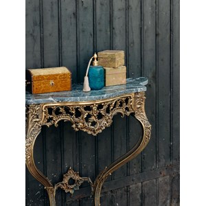 Console en marbre vert et bronze n°1296