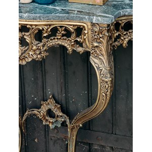 Console en marbre vert et bronze n°1296