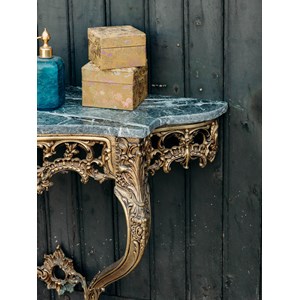 Console en marbre vert et bronze n°1296