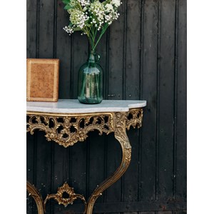 Console en bronze et marbre blanc n°1295