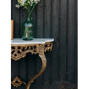 Console en bronze et marbre blanc n°1295
