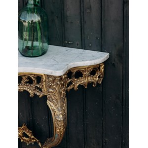 Console en bronze et marbre blanc n°1295