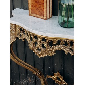 Console en bronze et marbre blanc n°1295