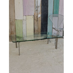 Table basse en verre et pied chromé n°934