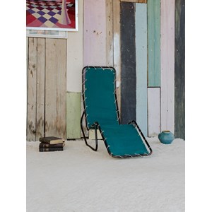 Chaise longue en tissu vert sapin n°13