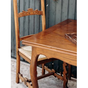 Table à manger carrée en chêne n°1298