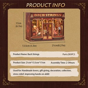 Bach string - maquette booknook serre-livre