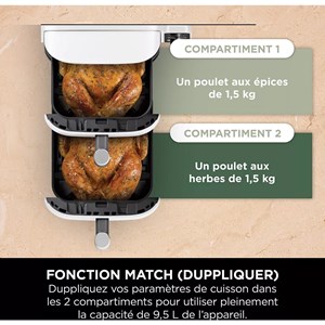 Friteuse sans huile 9.5l 2470w blanche