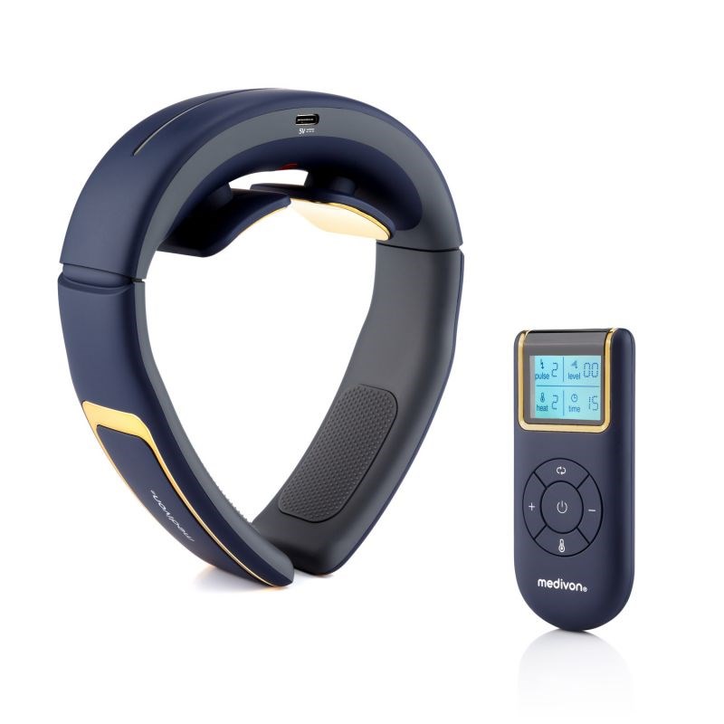 Masseur cervical impulsions électriques chauffant anti-douleur avec 2 électrodes