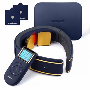 Masseur cervical impulsions électriques chauffant anti-douleur avec 2 électrodes