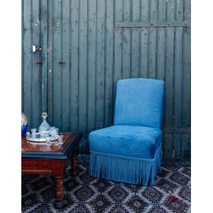 Chauffeuse en velours bleu n°31