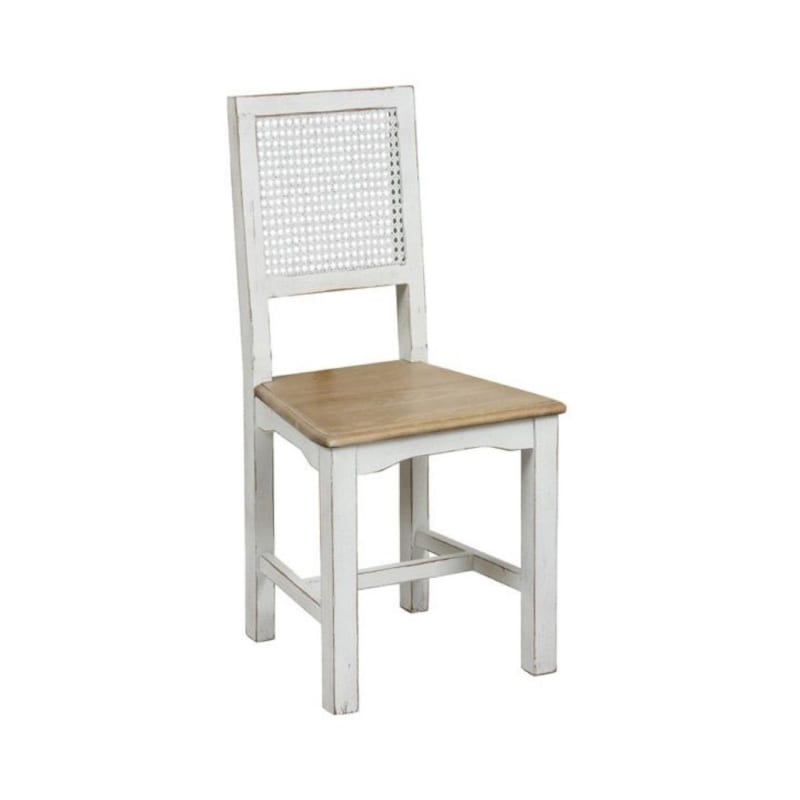 Chaise canné bois blanc - esquisse