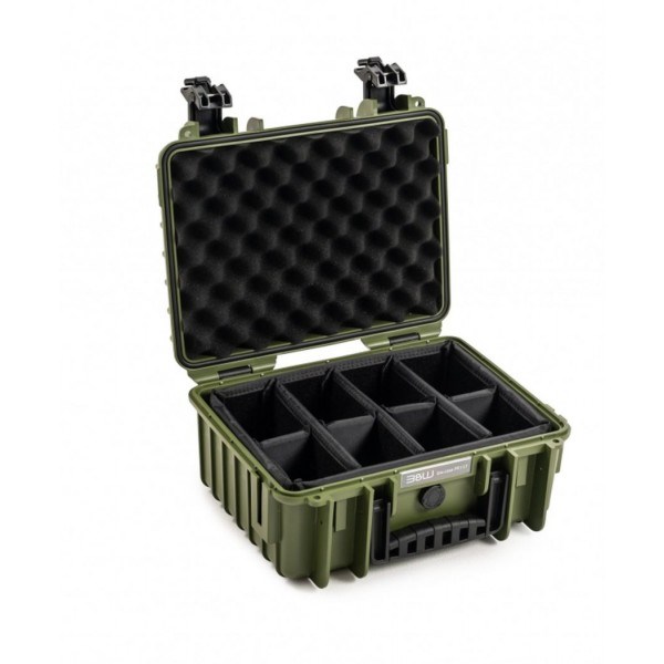 B&w International - Valise polyvalente type 3000 vert avec cloisons amovibles