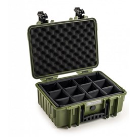 Valise polyvalente type 4000 vert avec cloisons amovibles