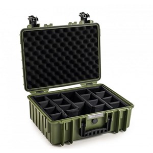 Valise polyvalente type 5000 vert avec cloisons amovibles