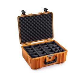 Valise polyvalente type 6000 orange avec cloisons amovibles