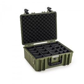 Valise polyvalente type 6000 vert avec cloisons amovibles