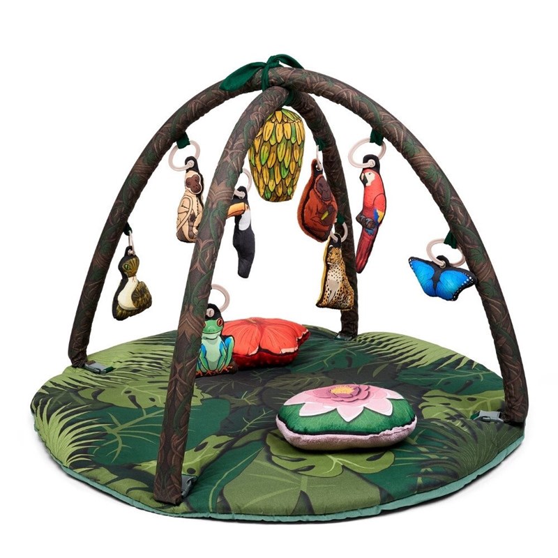 1.2.3 Éveil - Tapis d'éveil premium 2-en-1 spirale d'activité incluse - la jungle