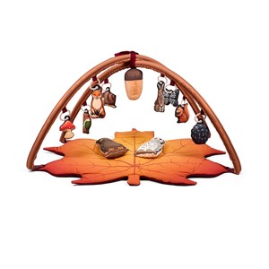 Tapis d'éveil premium 2-en-1 spirale d'activité incluse - thème: la forêt Orange