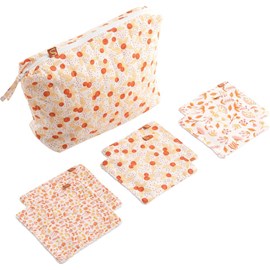 Trousse de toilette + 6 carrées éponge esmée
